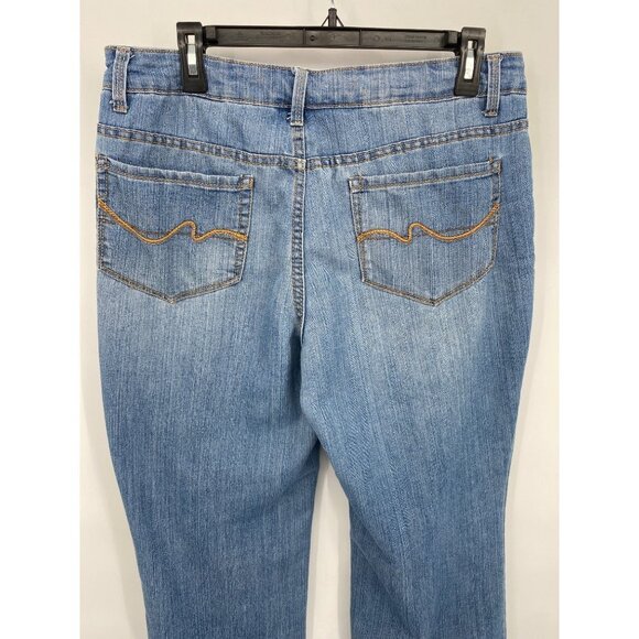 Faded Glory Womens Stretch Boot Cut Denim Jeans Size 12 Blue Washed 5 Pocket - Picture 6 of 13